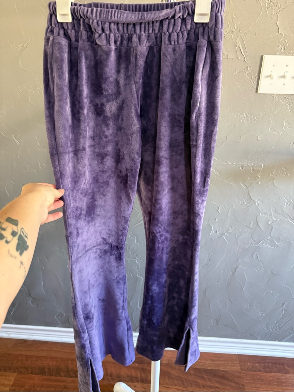 Urban Outfitters Purple Velour Track Pants